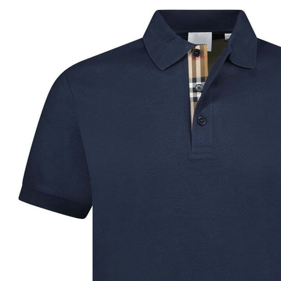 Burberry Mens Hartford Polo Shirt - Navy Black - Image 2