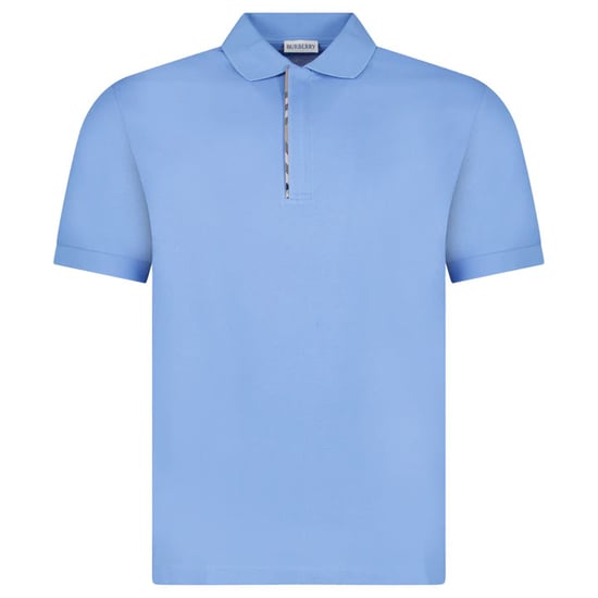 Burberry Mens Hartford Zip Polo Shirt - Periwinkle Blue - Image 1