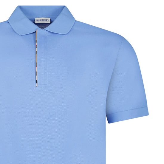 Burberry Mens Hartford Zip Polo Shirt - Periwinkle Blue - Image 2