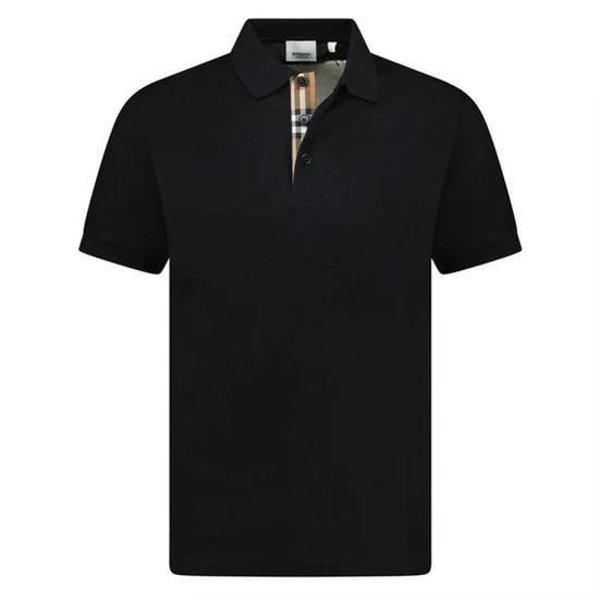 Burberry Mens Hartford Check Polo Shirt - Black - Image 1