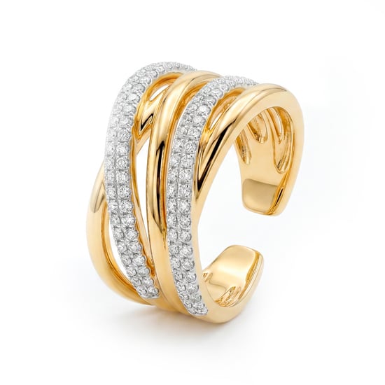 Luxenter Ring in Brilliant Metal and Zirconia Alloy finished in 18k yellow gold - Ximara - Image 1