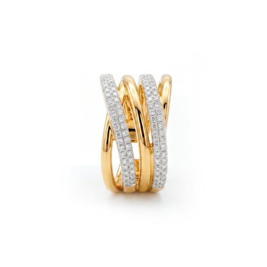 Luxenter Ring in Brilliant Metal and Zirconia Alloy finished in 18k yellow gold - Ximara - Image 3