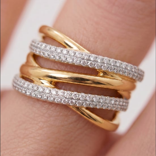 Luxenter Ring in Brilliant Metal and Zirconia Alloy finished in 18k yellow gold - Ximara - Image 4