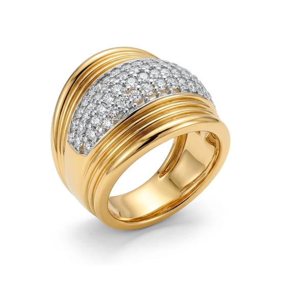 Luxenter Brilliant-cut zirconia ring in 18k yellow gold - Lilfu - Image 1