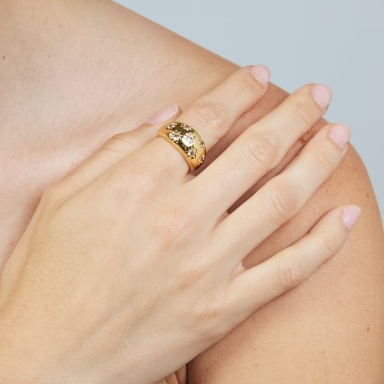 Luxenter Ring in Brilliant Metal and Zirconia Alloy finished in 18k yellow gold - Juini - Image 3