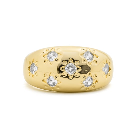 Luxenter Ring in Brilliant Metal and Zirconia Alloy finished in 18k yellow gold - Juini - Image 5