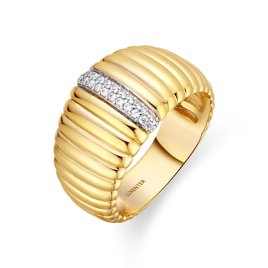 Luxenter 925 Sterling Silver Ring with Brilliant Zirconia, 18k gold finish - Dorane - Image 1