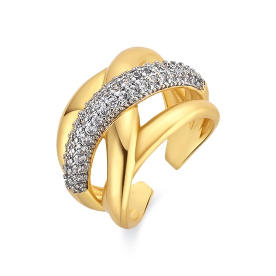 Luxenter Brilliant Metal and Zirconia Alloy Ring finished in 18k yellow gold - Prukah - Image 1