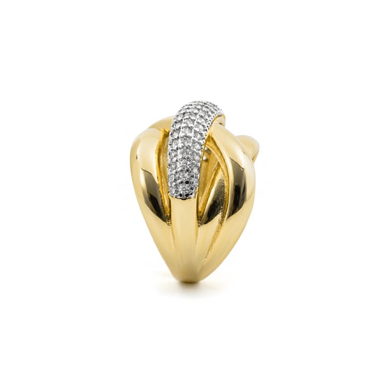 Luxenter Brilliant Metal and Zirconia Alloy Ring finished in 18k yellow gold - Prukah - Image 3