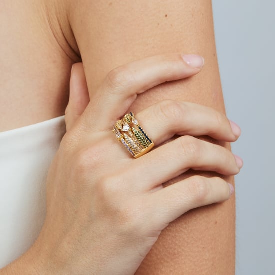 Luxenter Ring in Metal Alloy and Multicolor Zirconia finished in 18k yellow gold - Thihsak - Image 4