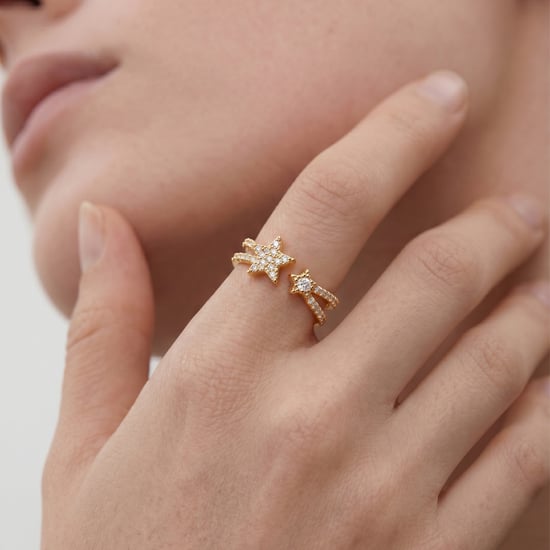 Luxenter Brilliant Metal en Zirconia Legering Ring afgewerkt in 18 karaats geelgoud - Helmsu - Image 5