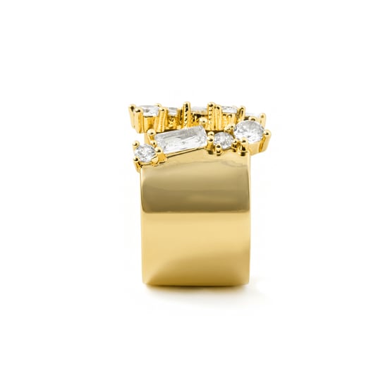 Luxenter Ring in Brilliant Metal en Zirconia Alloy afgewerkt in 18k geelgoud - Legin - Image 3