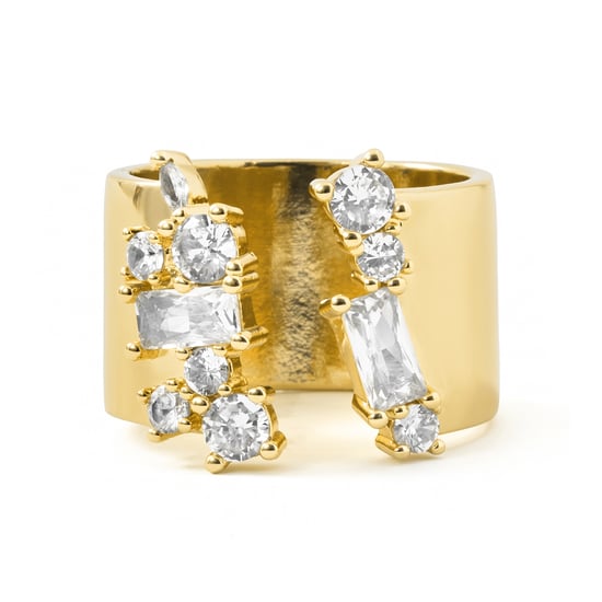 Luxenter Ring in Brilliant Metal en Zirconia Alloy afgewerkt in 18k geelgoud - Legin - Image 6