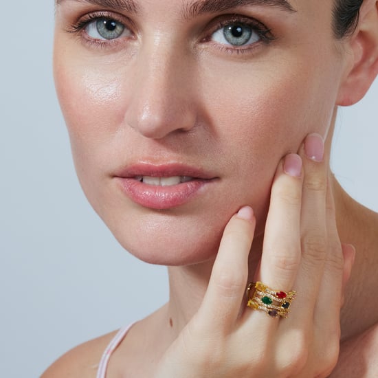 Luxenter ring in metaallegering en multicolor zirkonia, afgewerkt in 18 karaat geelgoud - Rieu - Image 4