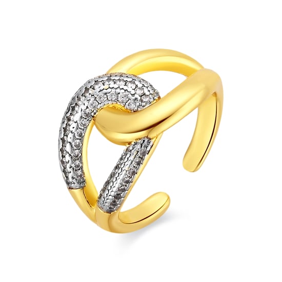 Luxenter Brilliant Metal and Zirconia Alloy Ring finished in 18k yellow gold - Denan - Image 1