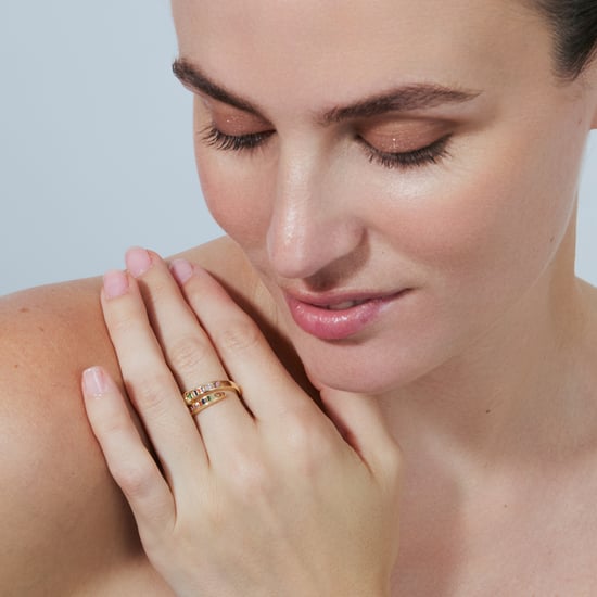 Luxenter Ring in Metal Alloy and Multicolor Zirconia finished in 18k yellow gold - Hagor - Image 5