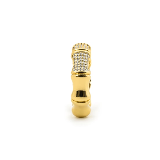 Luxenter Ring in Brilliant Metal and Zirconia Alloy finished in 18k yellow gold - Rechi - Image 3