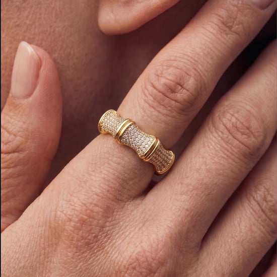 Luxenter Ring in Brilliant Metal and Zirconia Alloy finished in 18k yellow gold - Rechi - Image 4