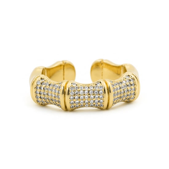 Luxenter Ring in Brilliant Metal and Zirconia Alloy finished in 18k yellow gold - Rechi - Image 6