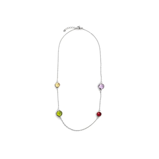 Muince Luxenter i Miotal Multicolor agus Cóimhiotal Siorcóine críochnaithe i Róidiam - Dowka - Image 3