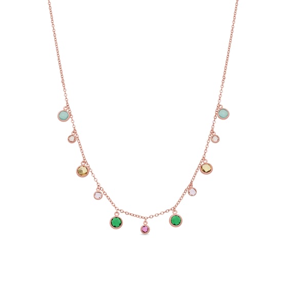 Luxenter Necklace in Metal Alloy and Multicolor Zirconia finished in 18k rose gold - Huis - Image 1