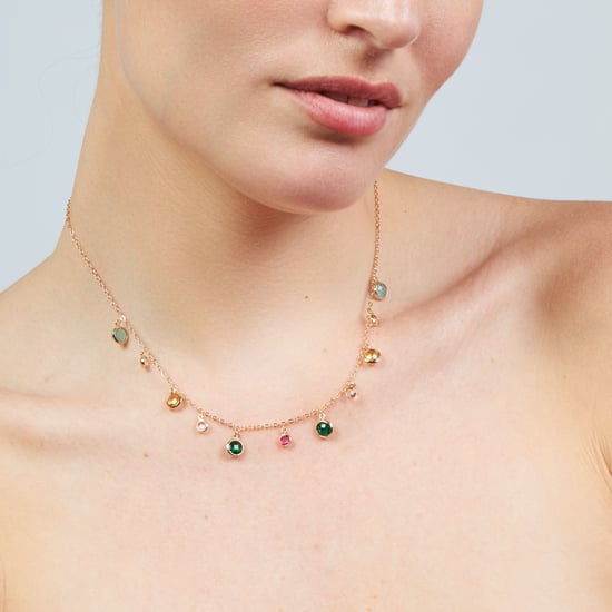 Luxenter Necklace in Metal Alloy and Multicolor Zirconia finished in 18k rose gold - Huis - Image 4