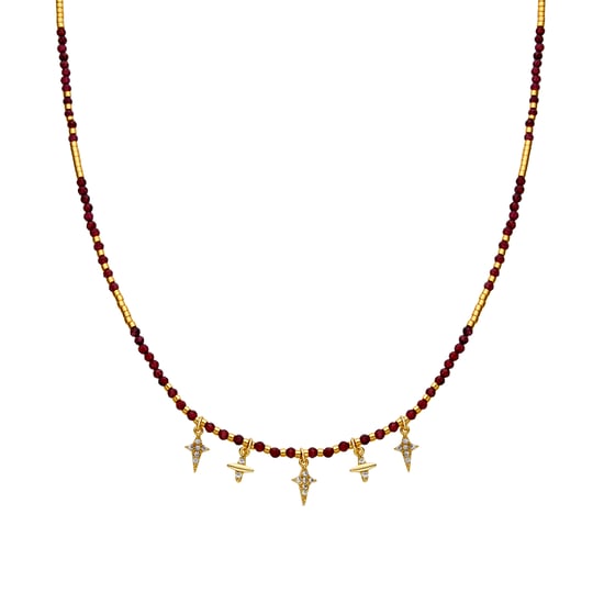 Luxenter 925 Sterling Silver and Brilliant Zirconia Necklace with 18k gold finish - Paila - Image 1