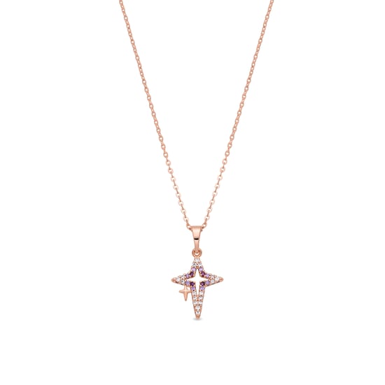 Muince Luxenter i Miotal Brilliant agus Cóimhiotal Zirconia críochnaithe i 18k ardaigh ór - Kailial - Image 1