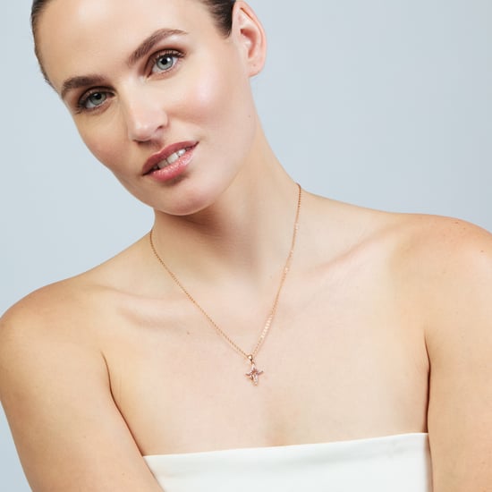 Muince Luxenter i Miotal Brilliant agus Cóimhiotal Zirconia críochnaithe i 18k ardaigh ór - Kailial - Image 2