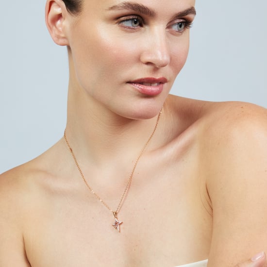 Muince Luxenter i Miotal Brilliant agus Cóimhiotal Zirconia críochnaithe i 18k ardaigh ór - Kailial - Image 5