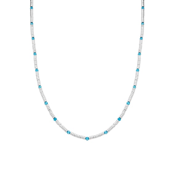 Luxenter 925 sterling zilveren ketting met aquamarijn zirkonia en rhodium afwerking - Deli - Image 1