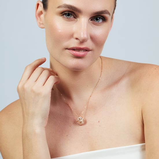 Luxenter ketting in briljant metaal en zirkonia legering afgewerkt in 18 karaats roségoud - Fredry - Image 2