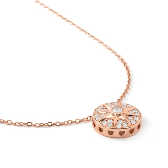 Luxenter ketting in briljant metaal en zirkonia legering afgewerkt in 18 karaats roségoud - Fredry - Image 6