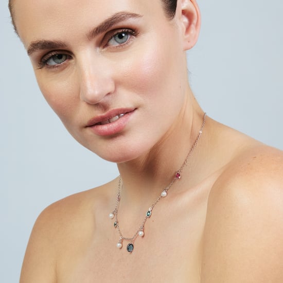 Luxenter ketting in metaallegering en witte parel afgewerkt in rhodium - Sewi - Image 4