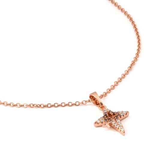 Luxenter ketting in metaallegering en robijn zirkonia, afgewerkt in 18 karaat roségoud - Kailial - Image 2