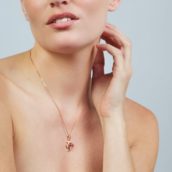 Luxenter Necklace in Metal Alloy and Multicolor Zirconia finished in 18k rose gold - Mahdas - Image 2