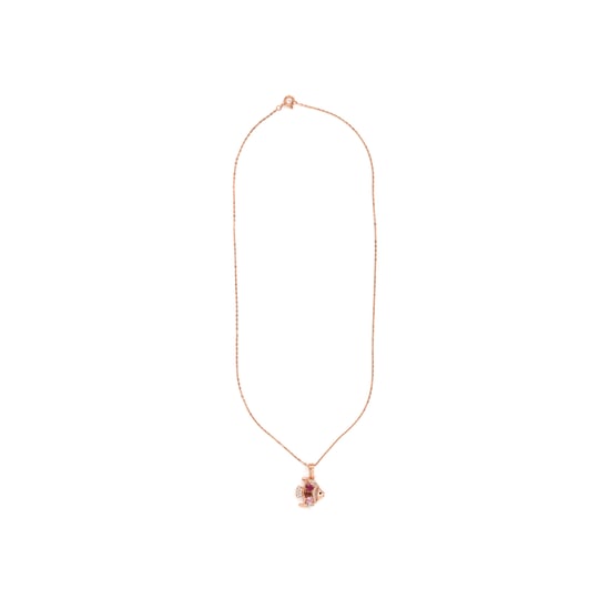 Luxenter Necklace in Metal Alloy and Multicolor Zirconia finished in 18k rose gold - Mahdas - Image 3