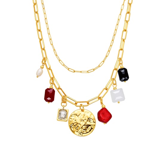 Luxenter Ketting met 18-karaats geelgouden afwerking en koraal - Lyho - Image 1