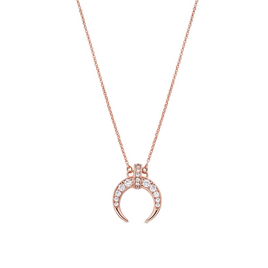 Luxenter Necklace in Alloy Metal and Brilliant Zirconia finished in 18k rose gold - Cali - Image 1