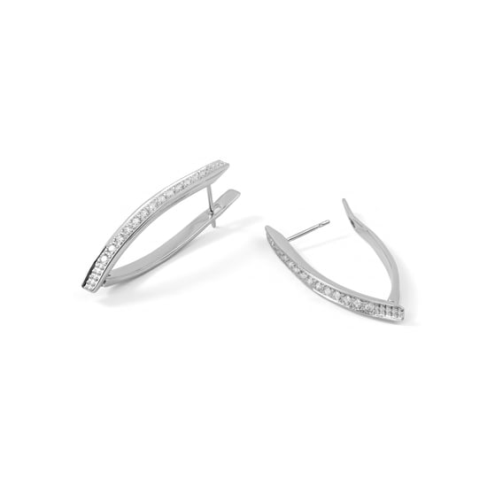 Luxenter Brilliant Rhodium-afgewerkte metalen en zirkonia legering oorbellen - Mosiath - Image 6