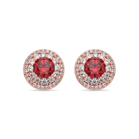 Luxenter Earrings i Miotal Alloy agus Ruby Zirconia críochnaithe i 18k ardaigh ór - Riash - Image 1