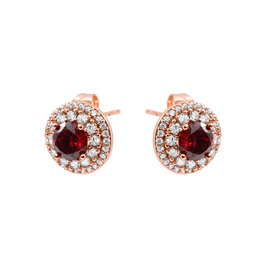 Luxenter Earrings i Miotal Alloy agus Ruby Zirconia críochnaithe i 18k ardaigh ór - Riash - Image 3