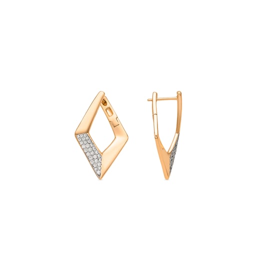 Luxenter 18k yellow gold finish earrings with brilliant-cut cubic zirconia - Ssara - Image 1