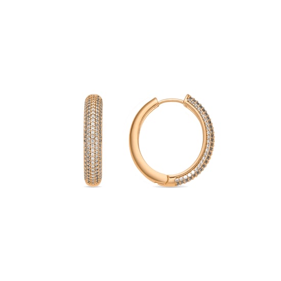 Luxenter 18k yellow gold finish earrings with brilliant-cut cubic zirconia - Mapris - Image 1