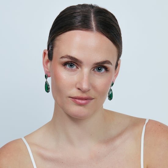 Luxenter Emerald Zirconia Metaallegering Oorbellen Rhodium Afwerking - Cakrolm - Image 2