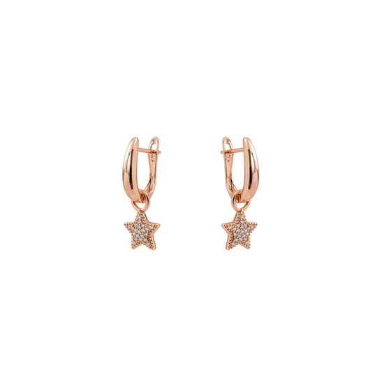 Luxenter Alloy Metal en Brilliant Zirconia oorbellen afgewerkt in 18 karaats roségoud - Maliard - Image 3
