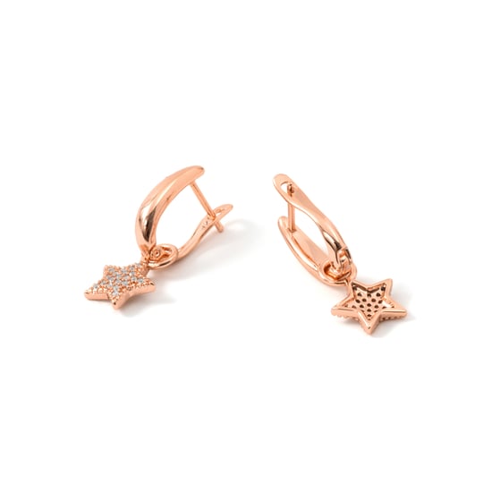 Luxenter Alloy Metal en Brilliant Zirconia oorbellen afgewerkt in 18 karaats roségoud - Maliard - Image 6