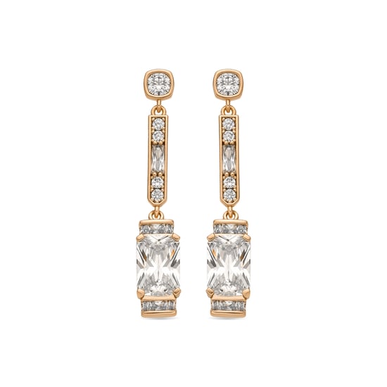 Luxenter Fáinní le bailchríoch óir bhuí 18k agus zirconia gearrtha go geal - Chiuk - Image 1