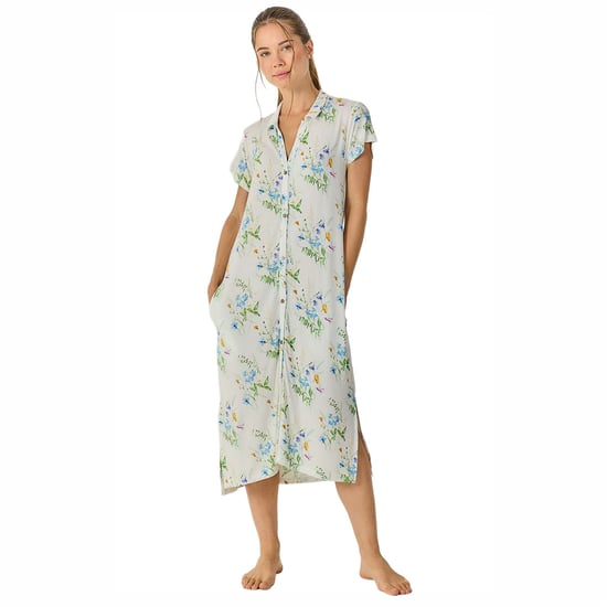 Dames Zomerse Lange Korte Mouwen Nachthemd JJB40 - Image 1