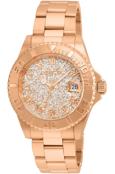 Invicta Angel 22708 Dameshorloge - Quartz Uurwerk - Roestvrij Staal met Roze Gouden Wijzerplaat - 40 mm - Image 1